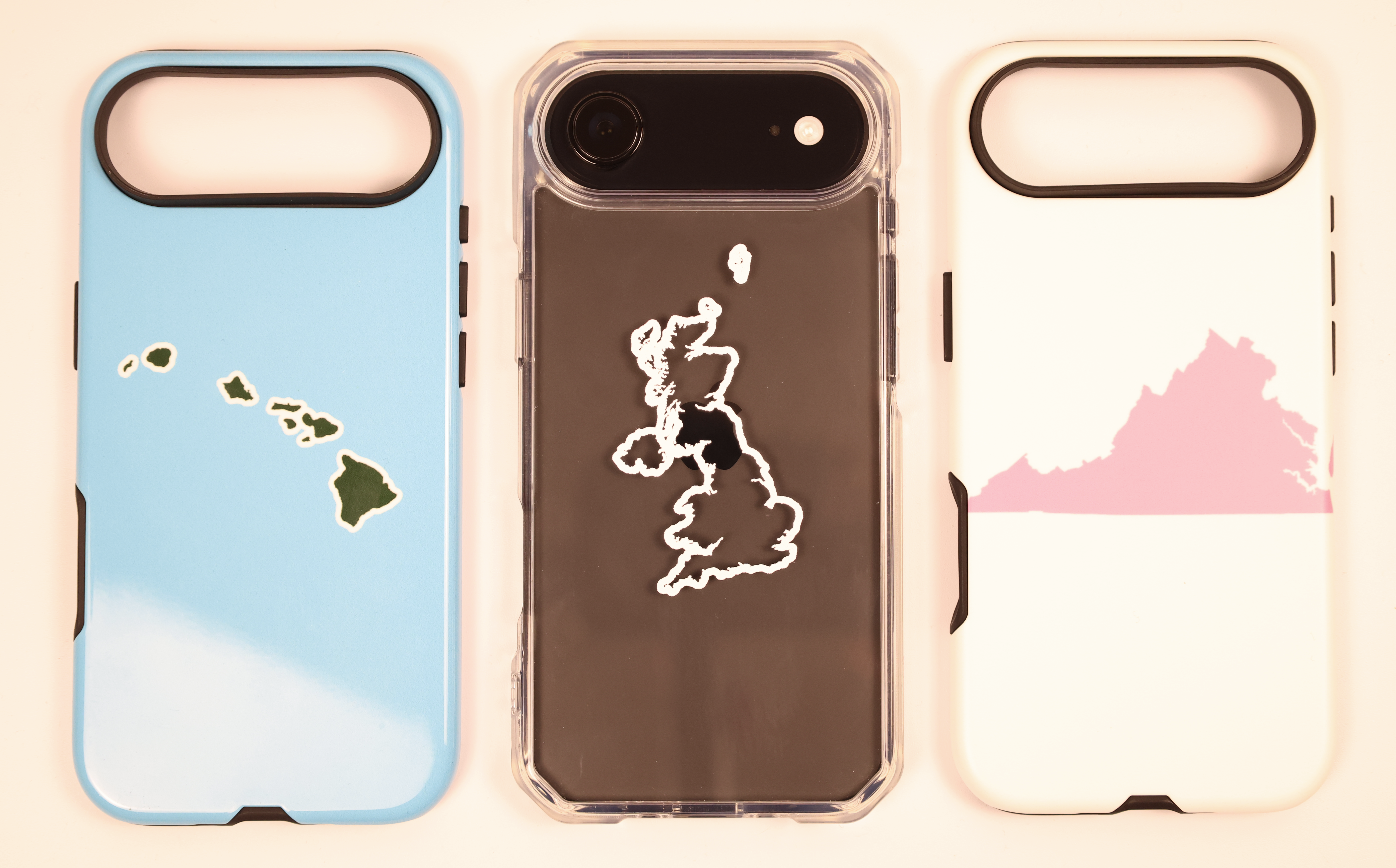 State outline phone cases on iPhones