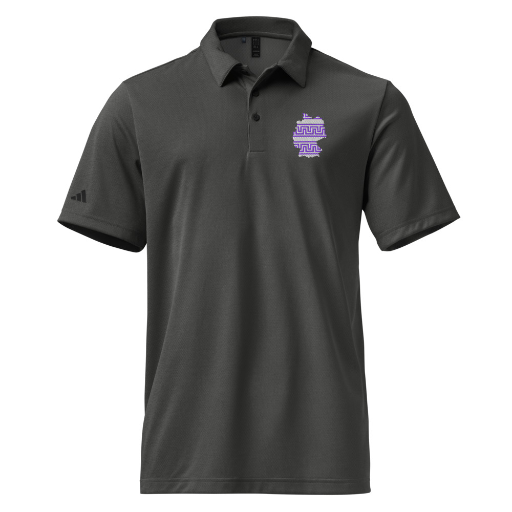 Adidas Polo in Black with a Germany Meander 1 design