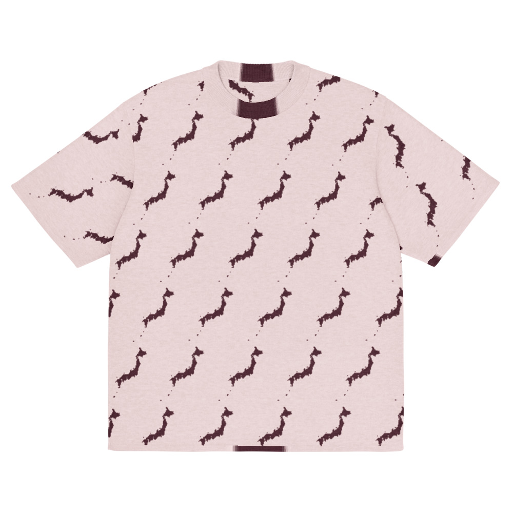 Knitted T shirt — Japan · Burgundy & Blush