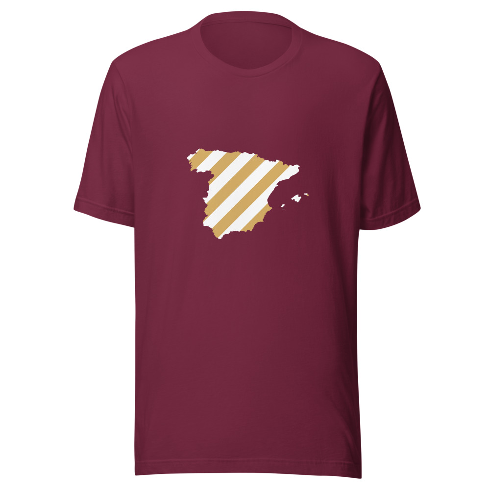 Light Shirt in Maroon with a Spain diagonal stripes design