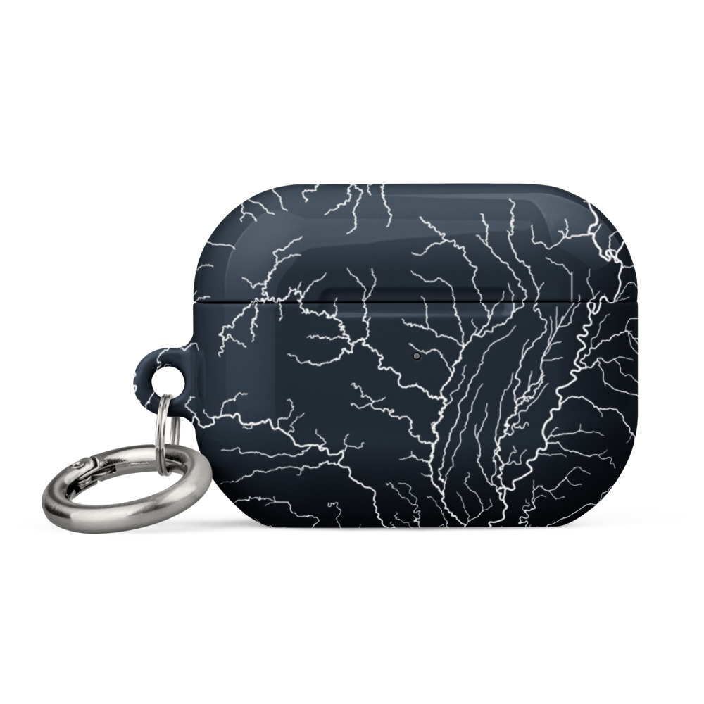 Custom Rivers Map AirPods Case with a personalized map design