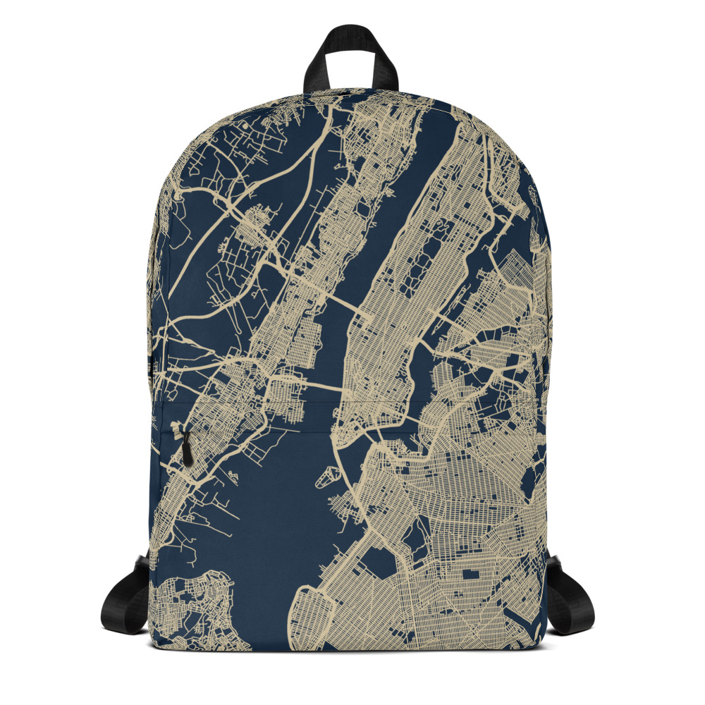 Custom Roads Map Backpack with a personalized map design
