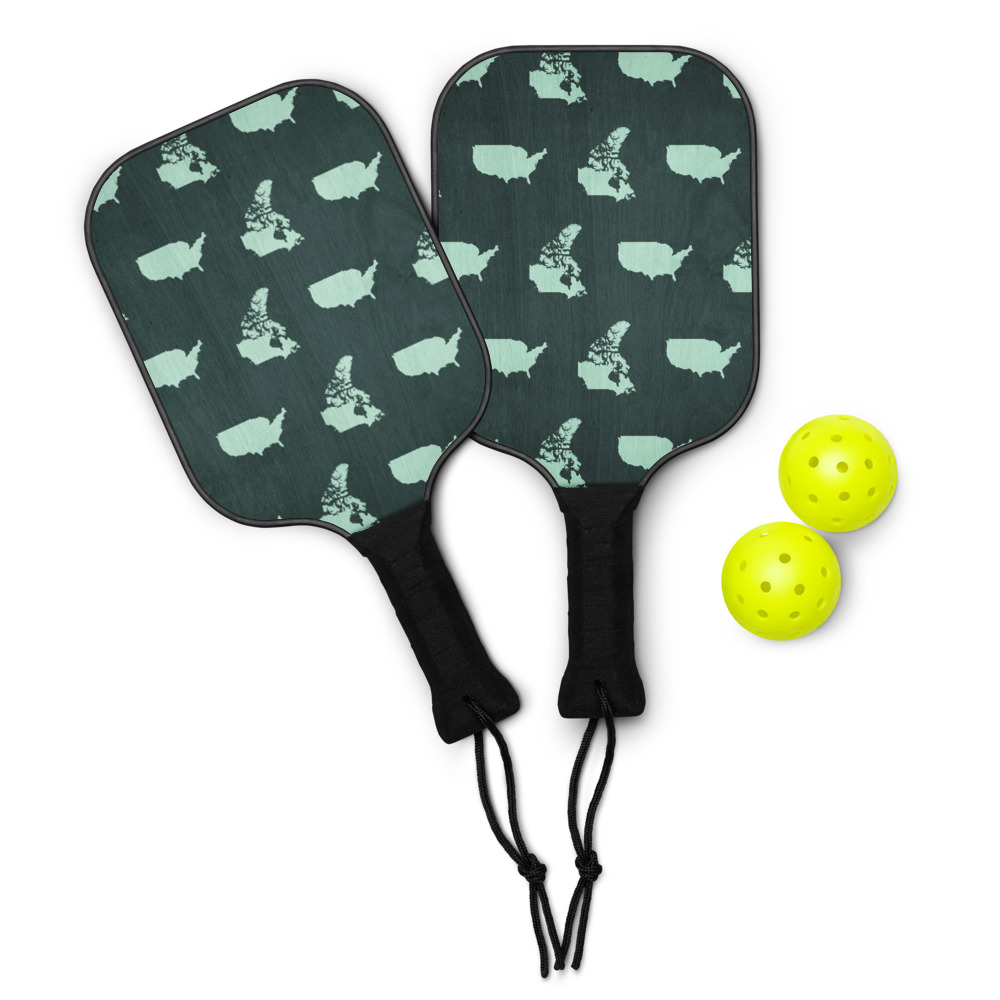 Repeat Print Pickleball Paddle Set — Front 2