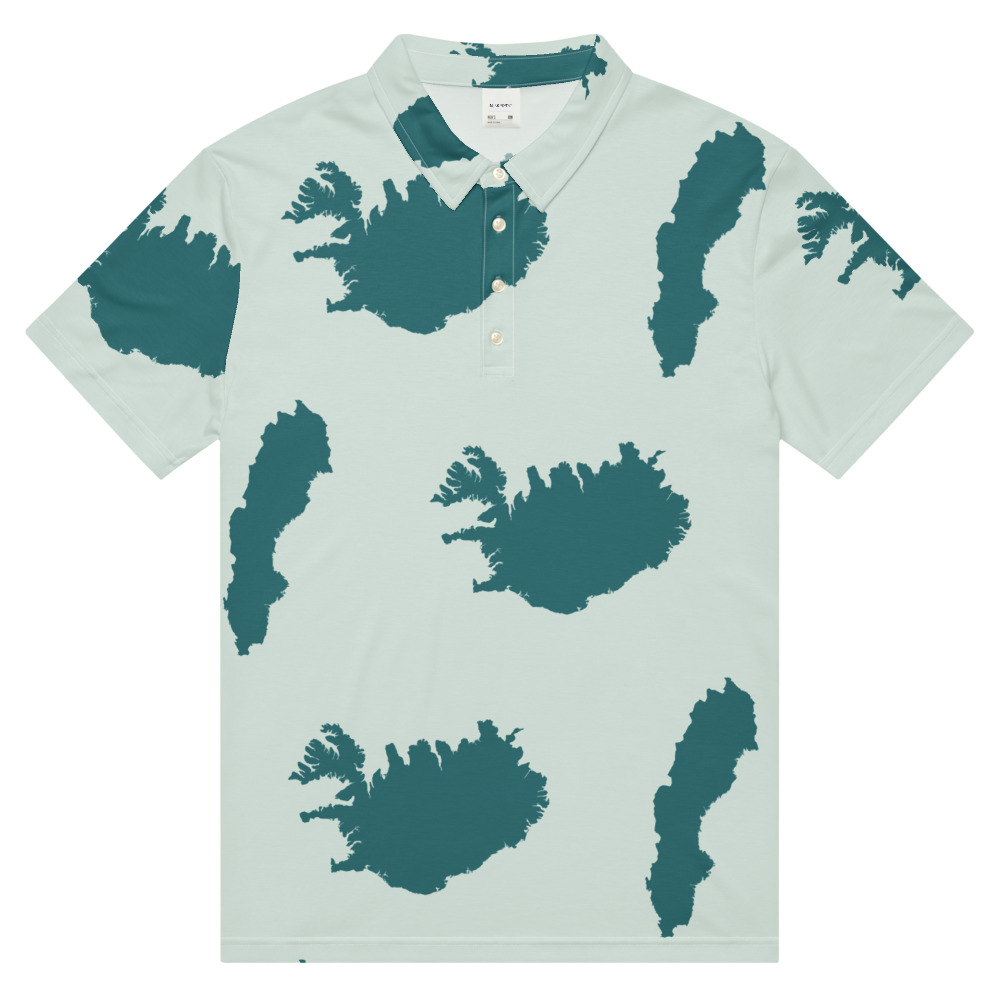 Repeat print slim fit polo gallery image 1