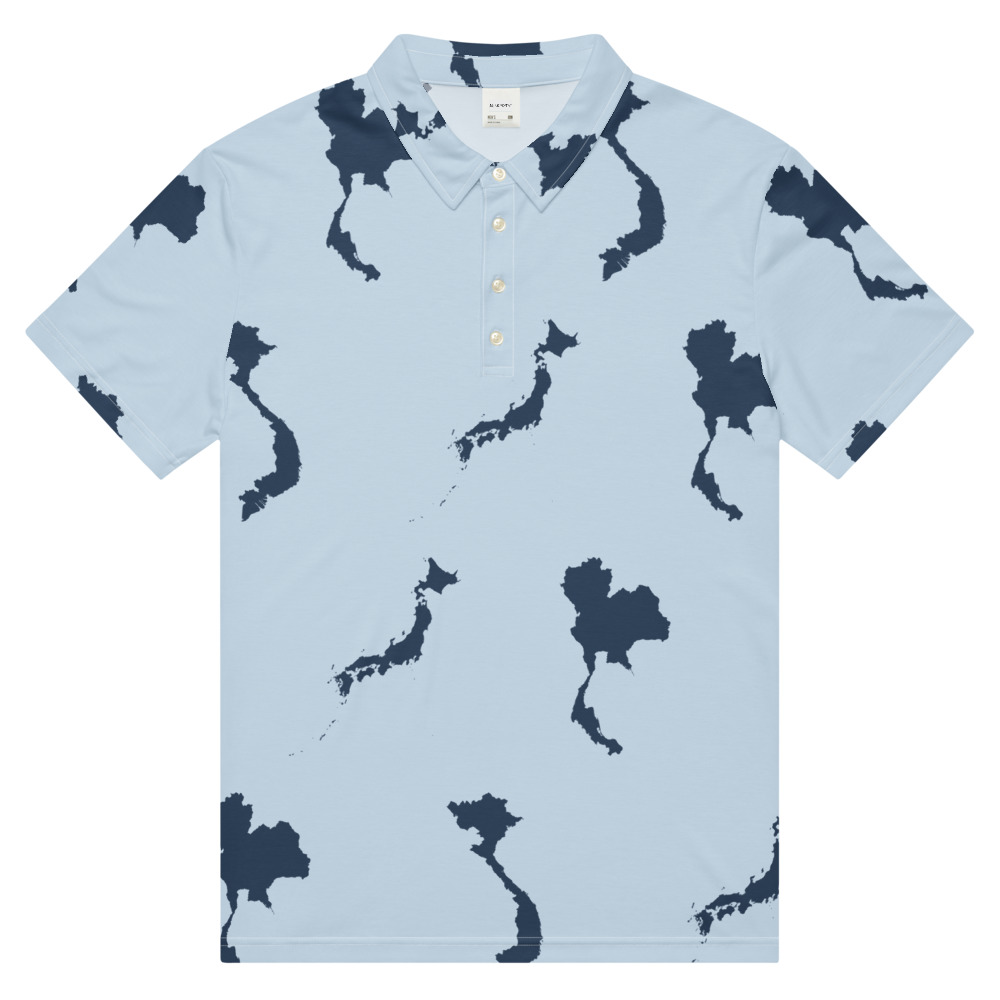Repeat print slim fit polo gallery image 3